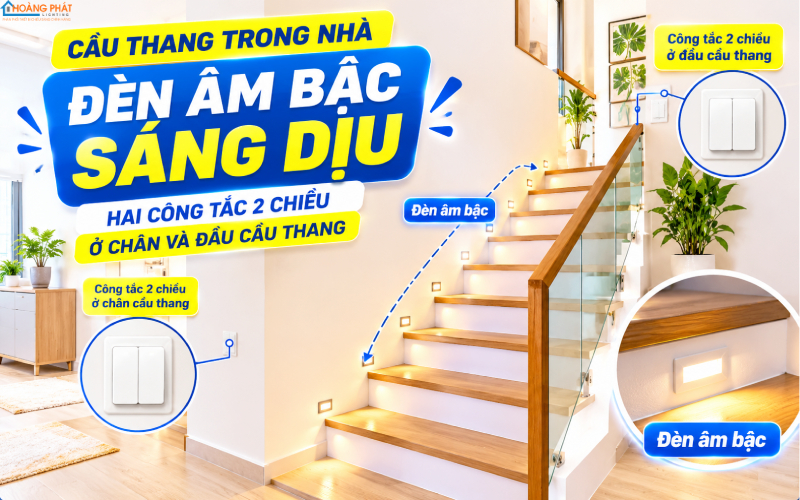 Ứng dụng công tắc 2 chiều điều khiển đèn cầu thang