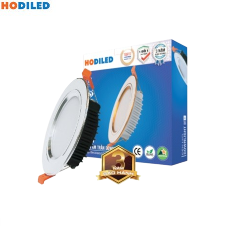 Đèn led âm trần viền bạc HO-TDI07-120B 7W 6000K Hodiled