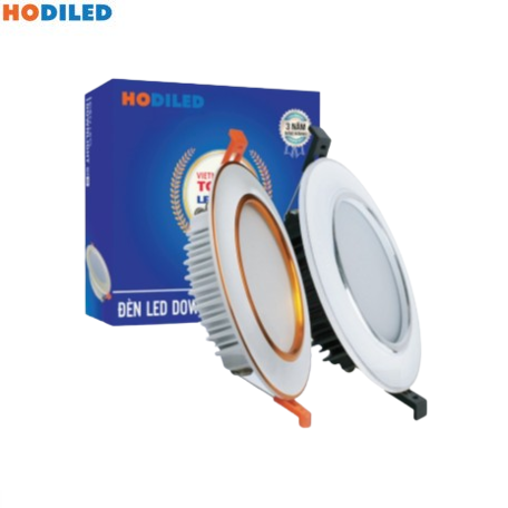 Đèn led âm trần HO-TDM09-120 viền bạc 9W 3000K Hodiled