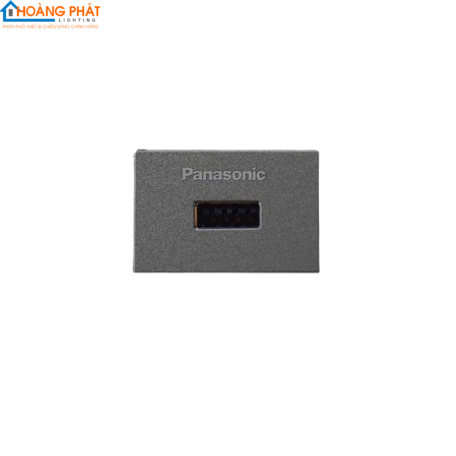 Ổ cắm sạc USB đơn dạng dọc, bắt vít màu xám WEF108107MYH-VN Panasonic