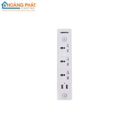 Ổ cắm có dây 3 ổ cắm đa năng + 2 USB + 2 công tắc NES332U-5 Nanoco
