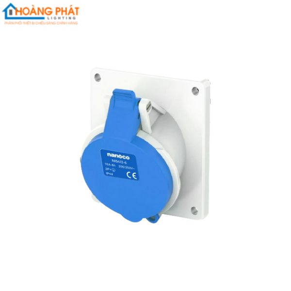 Ổ cắm âm loại không kín nước dạng nghiêng NIS413-6 Nanoco IP44