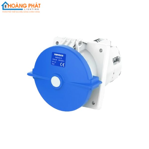 Ổ cắm gắn âm loại kín nước dạng nghiêng NIS443-6 Nanoco IP67