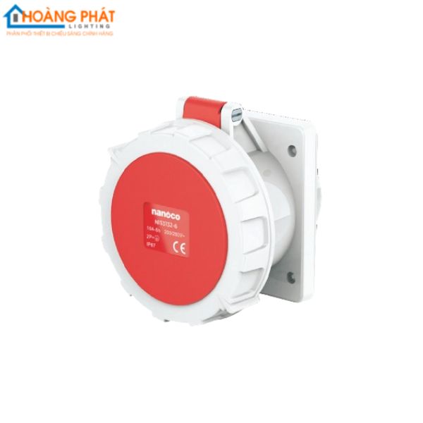 Ổ cắm gắn âm loại kín nước dạng thẳng NIS334-6 Nanoco IP67