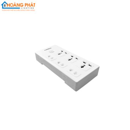 Ổ cắm có dây 3 ổ cắm đa năng + 3 ổ cắm 2 chấu + 1 công tắc NES3332-5S1 Nanoco