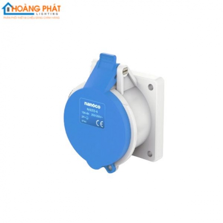 Ổ cắm gắn âm loại không kín nước dạng thẳng NIS313-6 Nanoco IP44