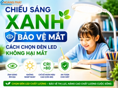 Chiếu Sáng Xanh Bảo Vệ Mắt: Cách Chọn Đèn LED Không Hại Mắt