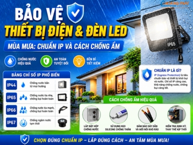 Bảo Vệ Thiết Bị Điện & Đèn LED Mùa Mưa: Chuẩn IP Và Cách Chống Ẩm