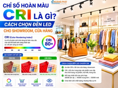 Chỉ Số Hoàn Màu CRI Là Gì? Cách Chọn Đèn LED Cho Showroom, Cửa Hàng
