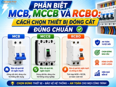 Phân Biệt MCB, MCCB Và RCBO: Cách Chọn Thiết Bị Đóng Cắt Đúng Chuẩn