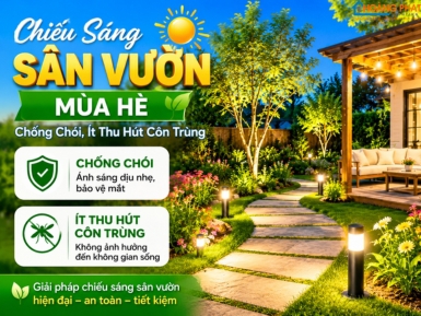 Chiếu Sáng Sân Vườn Mùa Hè: Chống Chói, Ít Thu Hút Côn Trùng