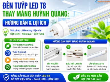 Đèn Tuýp LED T8 Thay Máng Huỳnh Quang: Hướng Dẫn & Lợi Ích