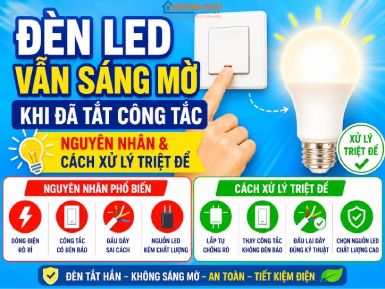 Đèn LED Vẫn Sáng Mờ Khi Đã Tắt Công Tắc: Nguyên Nhân & Cách Xử Lý Triệt Để