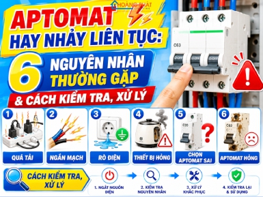 Aptomat Hay Nhảy Liên Tục: 6 Nguyên Nhân Thường Gặp & Cách Kiểm Tra, Xử Lý