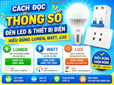 Cách Đọc Thông Số Đèn LED & Thiết Bị Điện: Hiểu Đúng Lumen, Watt, Lux