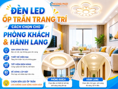 Đèn LED Ốp Trần Trang Trí: Cách Chọn Cho Phòng Khách Và Hành Lang