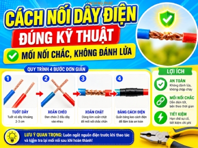 Cách Nối Dây Điện Đúng Kỹ Thuật: Mối Nối Chắc, Không Đánh Lửa
