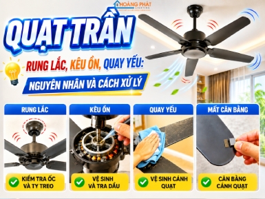 Quạt Trần Rung Lắc, Kêu Ồn, Quay Yếu: Nguyên Nhân Và Cách Xử Lý