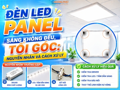 Đèn LED Panel Sáng Không Đều, Tối Góc: Nguyên Nhân Và Cách Xử Lý