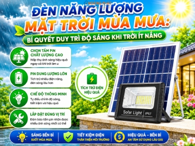 Đèn Năng Lượng Mặt Trời Mùa Mưa: Bí Quyết Duy Trì Độ Sáng Khi Trời Ít Nắng