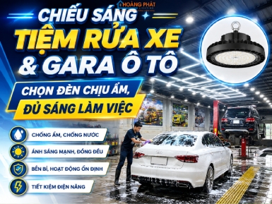 Chiếu Sáng Tiệm Rửa Xe Và Gara Ô Tô: Chọn Đèn Chịu Ẩm, Đủ Sáng Làm Việc