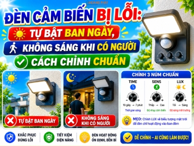 Đèn Cảm Biến Bị Lỗi: Tự Bật Ban Ngày, Không Sáng Khi Có Người — Cách Chỉnh Chuẩn