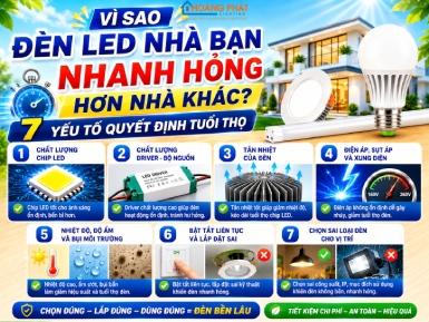 Vì Sao Đèn LED Nhà Bạn Nhanh Hỏng Hơn Nhà Khác? 7 Yếu Tố Quyết Định Tuổi Thọ