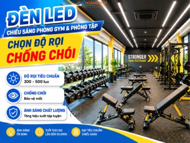 Đèn LED Chiếu Sáng Phòng Gym & Phòng Tập: Chọn Độ Rọi, Chống Chói
