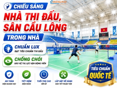 Chiếu Sáng Nhà Thi Đấu, Sân Cầu Lông Trong Nhà: Chuẩn Lux, Chống Chói