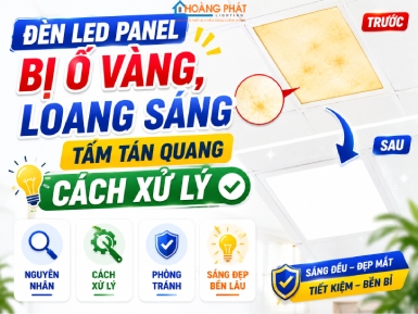 Đèn LED Panel Bị Ố Vàng, Loang Sáng Tấm Tán Quang: Cách Xử Lý