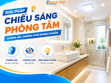 Giải Pháp Chiếu Sáng Phòng Tắm: Chống Ẩm, Chống Chói Đúng Chuẩn