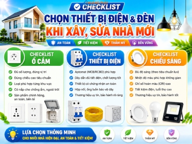 Checklist Chọn Thiết Bị Điện Và Đèn Khi Xây, Sửa Nhà Mới