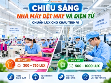 Chiếu Sáng Nhà Máy Dệt May Và Điện Tử: Chuẩn Lux Cho Khâu Tinh Vi