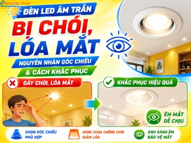 Đèn LED Âm Trần Bị Chói, Lóa Mắt: Nguyên Nhân Góc Chiếu Và Cách Khắc Phục