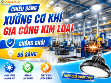 Chiếu Sáng Xưởng Cơ Khí, Gia Công Kim Loại: Chống Chói, Đủ Sáng