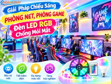 Giải Pháp Chiếu Sáng Phòng Net, Phòng Game: Đèn LED RGB Chống Mỏi Mắt