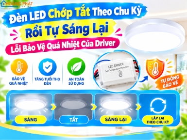 Đèn LED Chớp Tắt Theo Chu Kỳ Rồi Tự Sáng Lại: Lỗi Bảo Vệ Quá Nhiệt Của Driver